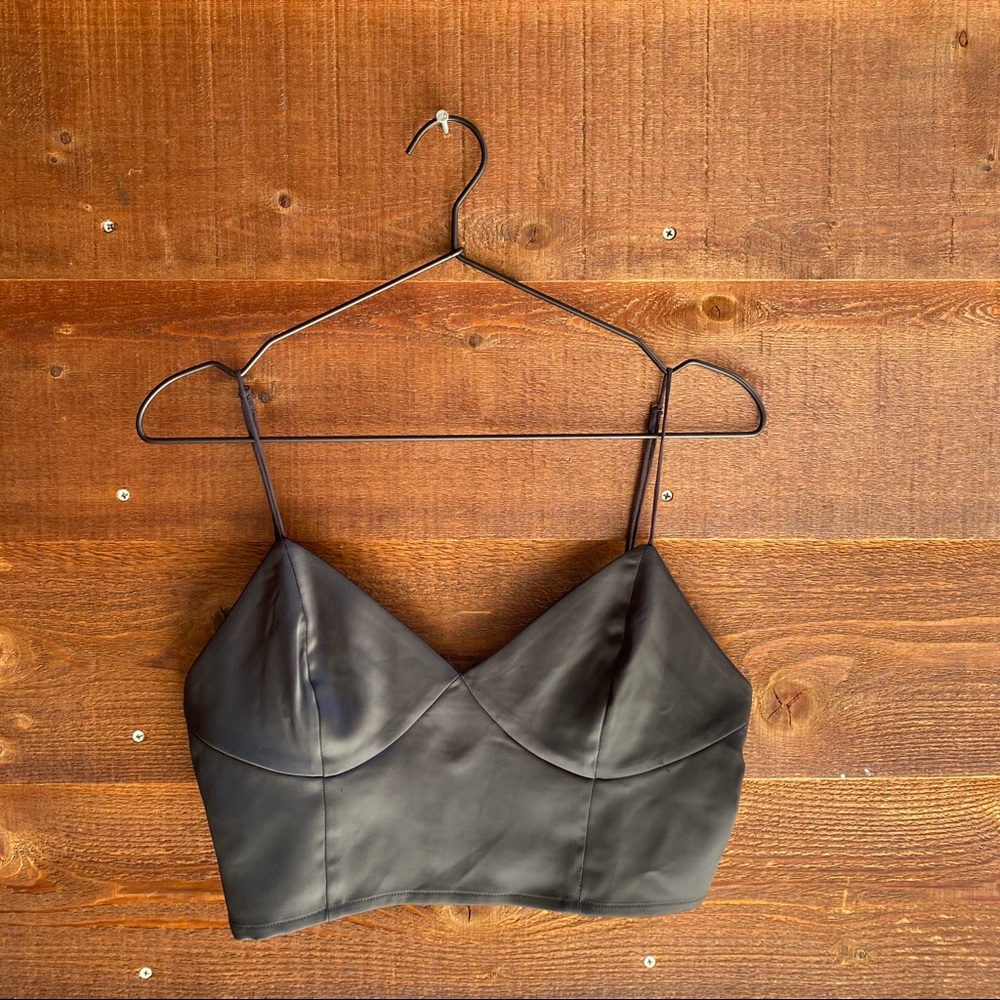 H&M satin like crop bralette bustier sz 10
